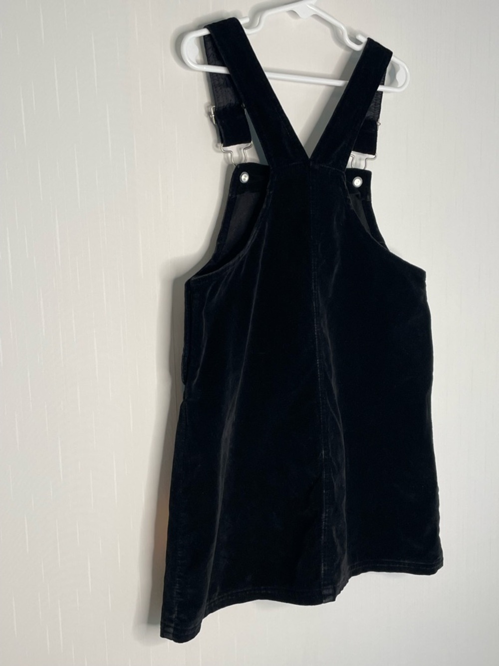 1998 Looney Tunes Tweety Bird Soft Black Velvet Bib Overalls Jumper Dress 7/8 - Picture 7 of 12